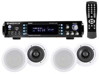 4 Commercial Ceiling Speaker System+Bluetooth Amp/Receiver 4 Restaurant/Office