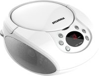 Sylvania Portable Cd Player & AM/FM Radio Tuner Mega Bass Reflex Boombox Sound System Plus 6ft Aux Cable to Connect Any Ipod, Iphone or Mp3 Digital Audio Player