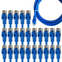 ITBEBE Cat6 Ethernet Cable Snagless RJ45 Network Patch Cables Pre-Terminated with 3 Micron Gold-Plated Contacts and Strain Relief for Crystal Clear High-Speed Data Transfers (5-Feet, 25-Pack)