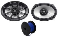 (2) Kicker 40PS694 6x9 180w ATV/UTV/RZR/Motorcycle/Polaris Speakers+Marine Wire