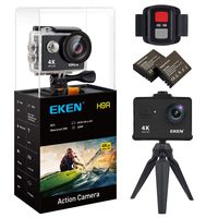 New EKEN H9R Action Camera 4K WiFi Waterproof Sports Camera Full HD 4K30 2.7K30 1080p60 720p120 Video Camera 20MP Photo and 170 Wide Angle Lens Includes 11 Mountings Kit 2 Batteries Black