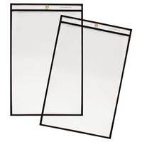 Stitched Shop Ticket Holders, 11 x 17 Inch, 25 Pack, Clear Front and Back