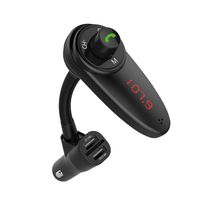 TONSUM Bluetooth Car FM Transmitter with Charger Supports USB & TF Card Bluetooth Car Adapter (Black)