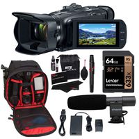 Canon Vixia HF G50 Camcorder, Lexar 64GB U3 Memory Card, Video Mic, Camera Backpack Bundle