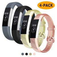 Welltin Bands Compatible with Fitbit Alta/Alta HR for Women and Men(4 Pack), Classic Soft Silicone Sport Strap Replacement Wristband for Fitbit Alta/Alta HR/Fitbit,Small Large