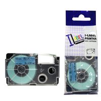 LM Tapes - Casio KL-8100 18mm Black on Blue Compatible Label Tape for Casio KL8100 EZ Label Printer