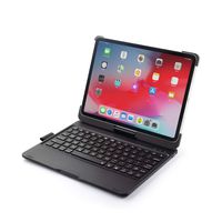 11'' Keyboard Case iPad Pro 2018, Businda 360 Degree Rotating Back Cover-Aluminum BT/Wireless Keyboard,7 Colors Backlit for iPad Pro 11 inch 2018 Release, Black