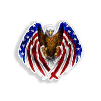 Mini Bald Eagle Sticker USA American Flag Graphic Cup Cooler Laptop Phone Vinyl Decal