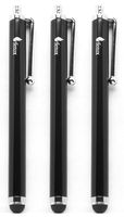 Fenix - Pack of Three Black Universal Stylus Pen with Matching Black Soft Rubber Tip for iPhone 4/5/5c/6/6+, iPad/iPad Air/iPad Mini, Samsung Galaxy S4/S5/S6/Edge, Kindle Fire, Surface Pro and Much More