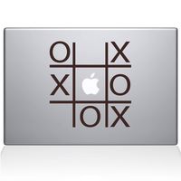 The Decal Guru Tic Tac Toe MacBook Decal Vinyl Sticker - 13" MacBook Pro (2016 & Newer) - Brown (1197-MAC-13X-BRO)