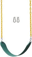Jungle Gym Kingdom Swing Seat Heavy Duty 66" Chain Plastic Coated - Playground Swing Set Accessories Replacement with Snap Hooks (Green)