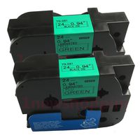 NEOUZA 2PK Compatible for Brother P-Touch Laminated TZe TZ Label Tape 24mm x 5m (TZe-D51 Black on Green Fluorescent)