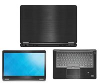 Decalrus - Protective Decal for Dell Latitude E7450 (14" Screen) Laptop Black Texture Brushed Aluminum Skin Carbon Fiber Skins Decal for case Cover wrap BAlatitudeE7450Back