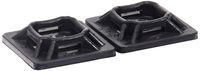Adhesive Cable Tie Mount, 0.14" Slot Width, 0.75" Width, 0.14" Height, 0.75" Length, Black