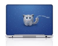 Meffort Inc Personalized Laptop Notebook Skin Sticker Cover Art Decal, Customized with Your Name (17 Inch, Cute Kitty)