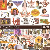 Stranger Things Water Bottle Sticker Pack of 50 Decals,Stranger Things for Laptop Sticker,Waterproof Vinyl Sticker for Computers, Hydro Flasks,Phone,Travel (Stranger Things)