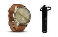 Garmin Vivomove HR Multi Sport Hybrid Smartwatch with Wearable4U Compact Power Bank Bundle (S/M: 122-189 mm, Premium, Gold)