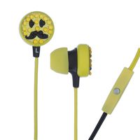 Swagg  Full Bling Earbuds with Mic, Yellow Face - SWEB-FB-YLSML