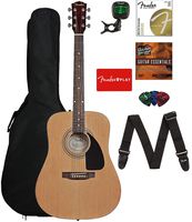 Fender FA-115 Acoustic Guitar Bundle with Gig Bag, Tuner, Strings, Strap, Picks, and Austin Bazaar Instructional DVD