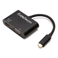 USB-C Multiport Adapter,CableDeconn USB-C Type C 3.1 (Thunderbolt 3 Compatible) to HDMI VGA Cable Adapter Converter for New MacBook (Deep Black)