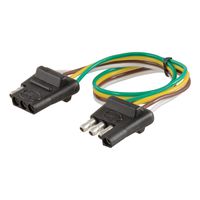 CURT 58380 Vehicle-Side and Trailer-Side 4-Way Trailer Wiring Harness with 12-Inch Wires, 4-Pin Trailer Wiring