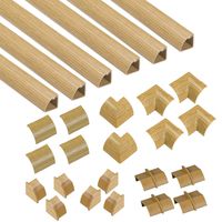 D-Line Quarter Round Cable Raceway, Self-Adhesive Baseboard Molding Alternative, Light Oak Wood, 6 x 6.5ft Lengths Per Pack