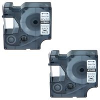 SuperInk Industrial Flexible Nylon Label Tape Compatible for Dymo 18489 (3/4"x11.5ft) Rhino 4200 5000 5200 6000 Label Maker (2PK Black on White)