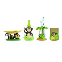 MODONA Four Piece Kids Bathroom Accessories Set - Monkey