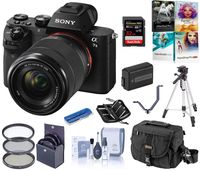 Sony Alpha a7II Mirrorless Digital Camera with FE 28-70mm f/3.5-5.6 OSS Lens, - Bundle With Camera Holster Case , 32GB Class 10 SDHC Card, 55mm Filter Kit (UV/CPL/ND2), Spare Battery, Tripod, And More