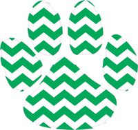 StickerTalk Chevron Paw Print Vinyl Sticker, 5 inches by 4.5 inches