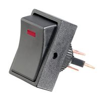 12VDC/25A SPST Illuminated Rocker Switch with Red LED
