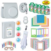 The Ultimate Accessories Kit Bundle for Fujifilm Instax Mini 9 Instant Film Camera | Includes Leather Camera Case + 100 Sheets of Instant Film + Photo Album + Frames + Close-Up Selfie Lenses + More