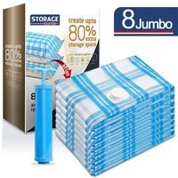 Storage Master Space Saver Bags, Vacuum Storage Bags for Travel & Home (8 Jumbo)