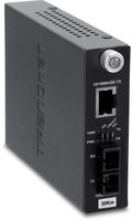 TRENDnet Intelligent 1000Base-T to 1000Base-LX/SX Single Mode SC Fiber Media Converter (20KM, 12.4Miles), Fiber to Ethernet Converter, SC Type Fiber Port, RJ-45,Lifetime Protection, TFC-1000S20
