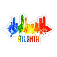 Atlanta Georgia City Skyline - Laptop Stickers - 4" Vinyl Decal - Laptop, Phone, Tablet Vinyl Decal Sticker