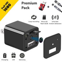 Spy Camera - HD 1080P Hidden Camera USB Wall Charger - Premium Pack - USB Hidden Cameras - Best Mini Spy Camera Charger Wireless Video Recorder Home Security System - Motion Detector Nanny Camera
