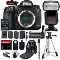 Canon EOS 7D Mark II Digital SLR Camera Bundle & WI-FI Adapter and Accessory Bundle (15 Items)