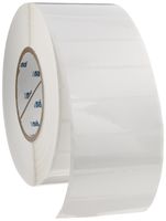 Brady THT-18-422-3 3" Width x 1" Height, B-422 Permanent Polyester, Gloss Finish White Thermal Transfer Printable Label (3000 per Roll)