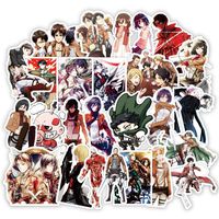 DOFE Attack On Titan Stickers 39 PCS,One Punch Man Stickers 38 PCS,Laptop Stickers,Motorcycle Bicycle Luggage Decal Graffiti Patches for Teens. (39 PCS)