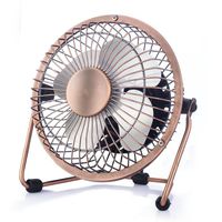 Wsobue Mini USB Personal Fan,Ultra Quite Desk Metal Fan with Enhanced Airflow,360°Rotating,Desktop Small Portable Cooling Fan for Home Office(4 inch-Bronze)