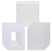 Pack of 25 8x10 Picture Mats Pre Cut for 5x7 Photos or Art, White Core Bevel, Set Includes Backing Board & Sealed Bags - White