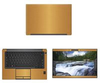 decalrus - Protective Decal for Dell Latitude 13 7390 (13.3" Screen) Laptop Gold Texture Brushed Aluminum Skin Skins Decal wrap BAdellLatitude13_7390Gold