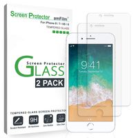 amFilm iPhone 8, 7, 6S, 6 Screen Protector Glass, amFilm Tempered Glass Screen Protector for Apple iPhone 8, 7, iPhone 6S, iPhone 6 [4.7"inch] 2017 2016, 2015 (2-Pack)