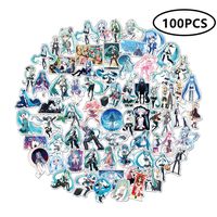 ZIYAN 100Pcs Hatsune Miku Laptop Stickers Anime Waterproof Stickers for Skateboard, Luggage,Helmet,Guitar