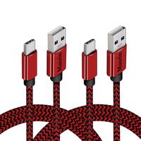 Charging Cable for Galaxy S10, 6Ft 2 Pack USB Type C Cable Extra Long Braided Fast Charger Cord, Matein USB C to USB A Charger Cables for Samsung S9 S8 Note 10 9 8, Google Pixel 3 2 XL, Black&Red