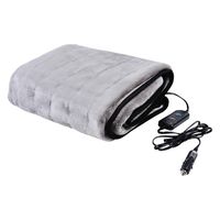 Great Working Tools Heated Electric Car Blanket, Gray - 3 Heat Settings, Auto Shutoff, Washable, 55" X 40", Long 8' Cord Plugs into Car's 12v Outlet