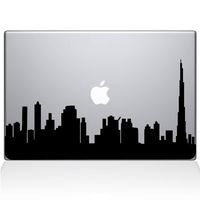 The Decal Guru 2302-MAC-13X-BLA Dubai City Skyline Decal Vinyl Sticker, Black, 13" MacBook Pro (2016 & Newer)
