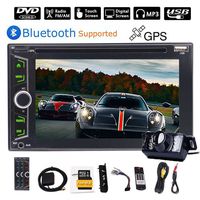 2 Din Car Stereo Bluetooth 6.2'' Touch Screen Double Din GPS Navigation in Dash Car DVD Player Autoradio with Backup Camera Rear View, USB/SD/AM/FM Audio Video Player + Steering Wheel Control + 3