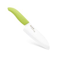 Kyocera Advanced Ceramic Revolution Series 5-1/2-inch Santoku Knife, Green Handle, White Blade