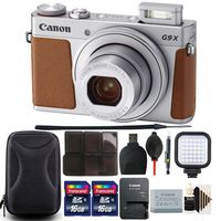 Canon Powershot G9 X Mark II 20.1MP 4x Zoom Silver Digital Camera with Two 16GB Cards and Accessory Kit